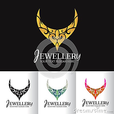 Jewellery necklace abstract logo vector art design Vector Illustration