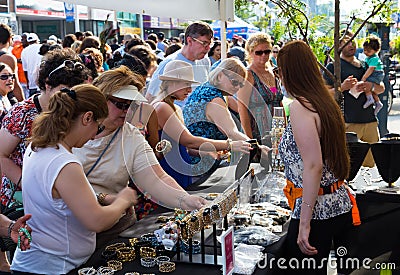 Jewellery stand at Taste of Danforth Toronto Editorial Stock Photo