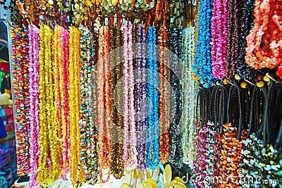 Jewelries in Bogyoke Aung San Market, Yangon, Myanmar Stock Photo