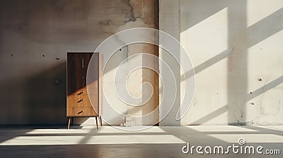Editorial Style Photograph Of Jewelry Armoire In Simple Brutalist Environment Stock Photo