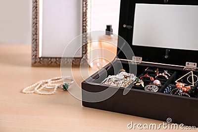 Jewelry and box Stock Photo