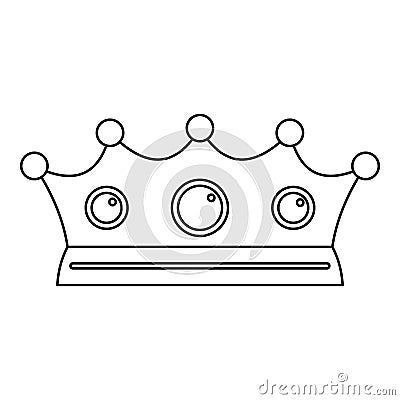 Jewelry crown icon, outline style Vector Illustration