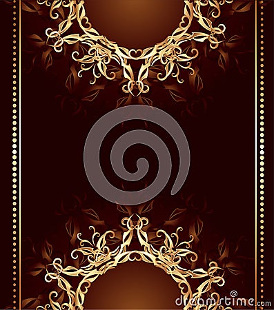 Jewelry design on a dark brown background Vector Illustration