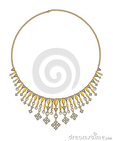 Jewelry design diamond fashion necklace. Stock Photo