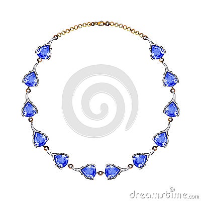 Jewelry design modern art fancy blue sapphire necklace. Stock Photo
