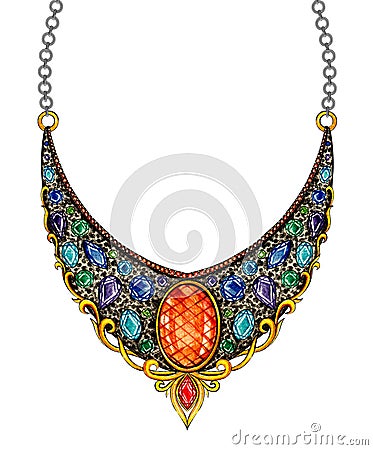 Jewelry design vintage art set with fancysapphire silver and gold pendant. Stock Photo