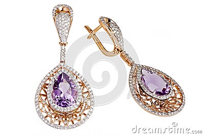 Jewelry earring isolated Stock Photo