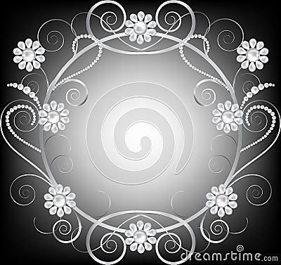 Jewelry floral frame Vector Illustration