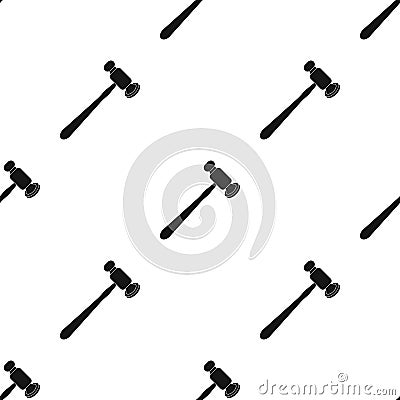 Jewelry hammer icon in black style isolated on white background. Precious minerals and jeweler symbol stock vector Vector Illustration