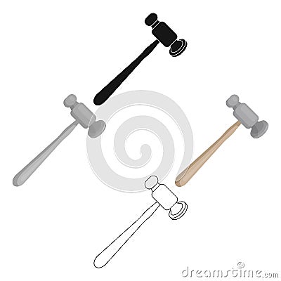Jewelry hammer icon in cartoon,black style isolated on white background. Precious minerals and jeweler symbol stock Vector Illustration