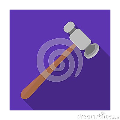 Jewelry hammer icon in flat style isolated on white background. Precious minerals and jeweler symbol stock vector Vector Illustration