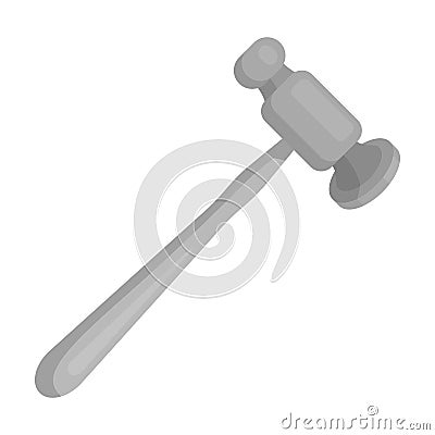 Jewelry hammer icon in monochrome style isolated on white background. Precious minerals and jeweler symbol stock vector Vector Illustration