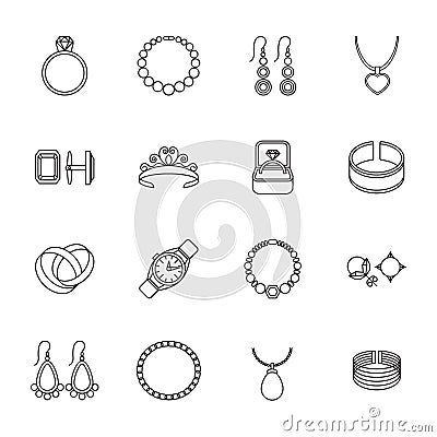 Jewelry icon outline Vector Illustration