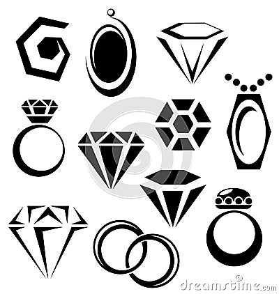 Jewelry icon set Vector Illustration