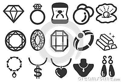 Jewelry icons Vector Illustration