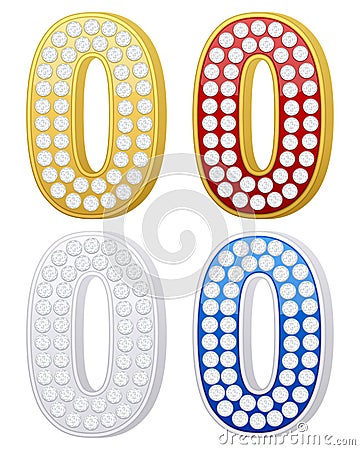 Jewelry number zero Vector Illustration