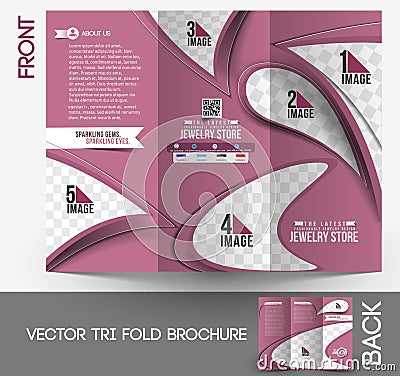 Jewelry Store Tri-fold Brochure Vector Illustration