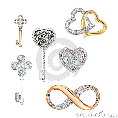 Jewelry symbols of love, luck, fortune Stock Photo