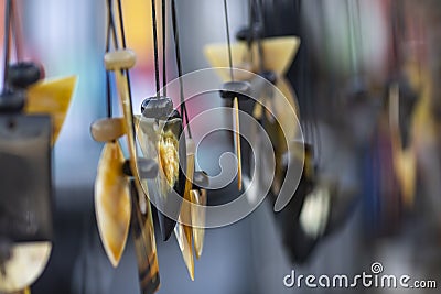 Jewelry by the world. Jewelry typical of Brazil. Jewelry made of cow horn. Stock Photo