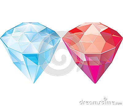 Jewels. sapphire. ruby Vector Illustration