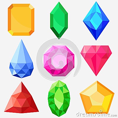 Jewels set, gems and diamonds vector Vector Illustration