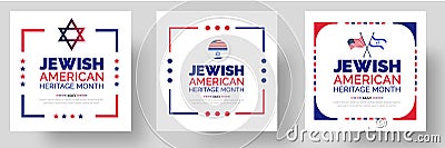 Jewish American Heritage Month social media post banner design template set. Jewish American Heritage Month background Vector Illustration