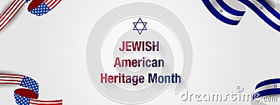 Jewish American Heritage Month. The Star of David is a symbol of the Jews. Jewish and American symbols. Fireworks Vector Illustration