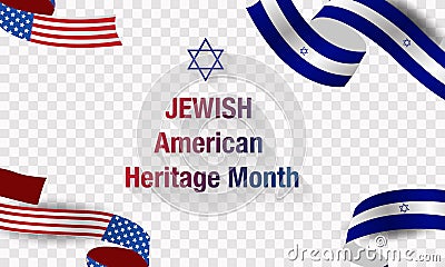 Jewish American Heritage Month. The Star of David is a symbol of the Jews. Jewish and American symbols. Fireworks Vector Illustration