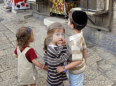 Jewish Children, Jerusalem Editorial Stock Photo