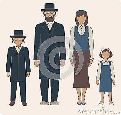 Jewish family Vector Illustration