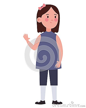jewish girl waving hand Vector Illustration