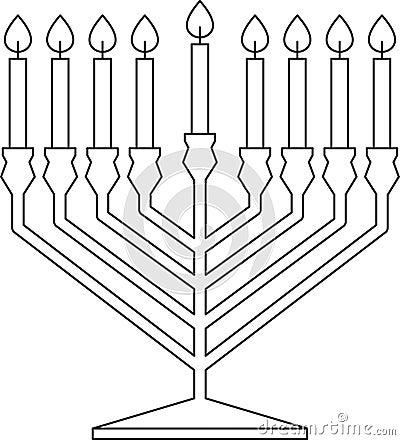 Jewish Hanukkah Menorah Vector Illustration