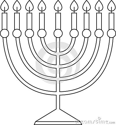 Jewish Hanukkah Menorah Vector Illustration