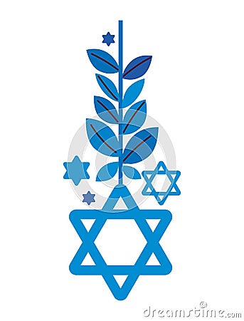 jewish hanukkah star decoration Vector Illustration