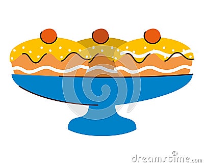 jewish hanukkah sweet donuts Vector Illustration