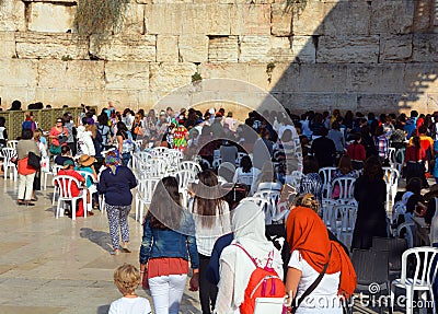 Jewish hasidic pray women side Editorial Stock Photo