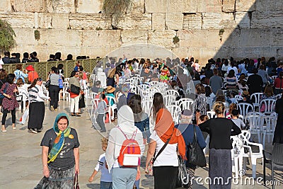 Jewish hasidic pray women side Editorial Stock Photo