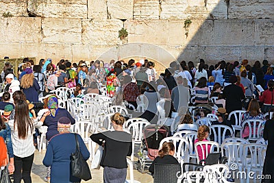 Jewish hasidic pray women side Editorial Stock Photo