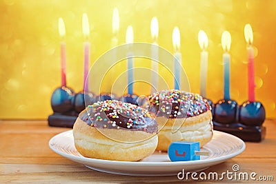 Jewish holiday Hanukkah celebration Stock Photo