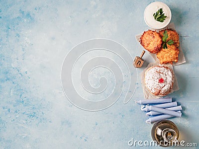 Jewish holiday Hanukkah concept background Stock Photo