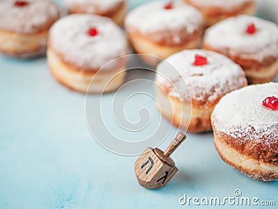 Jewish holiday Hanukkah concept background Stock Photo