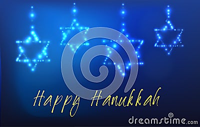 Jewish holiday Hanukkah Greeting Card Vector Illustration