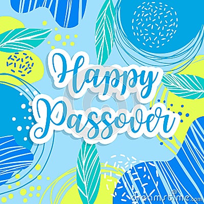 Jewish holiday Passover banner design with floral decoration, Happy Passover greeting card. vector illustration Vector Illustration