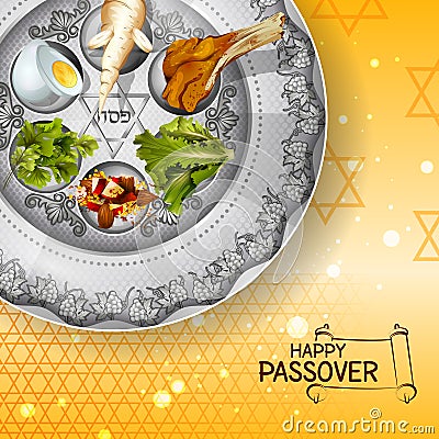 Jewish holiday of Passover Pesach Seder Vector Illustration