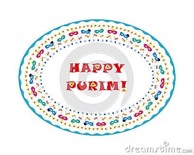 Jewish holiday of Purim, oval frame and inscription Stock Photo