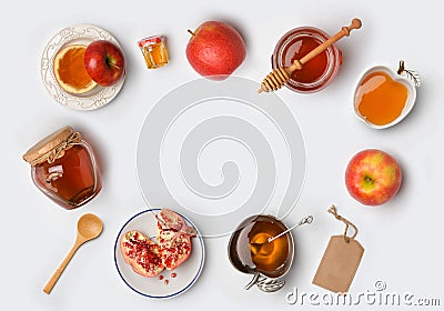 Jewish holiday Rosh Hashana banner design Stock Photo