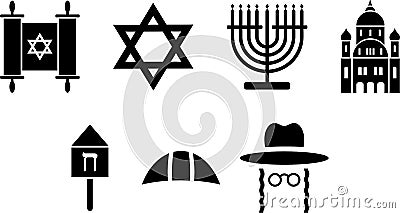 Jewish icons Vector Illustration