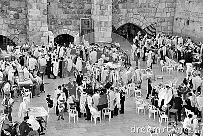 Jewish man celebrate Simchat Torah Editorial Stock Photo