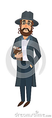 Jewish man illustration. Cartoon Illustration