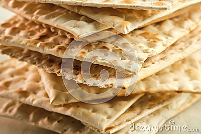 A Jewish Matzah bread, the substitute for bread on the Jewish Passover holiday Stock Photo